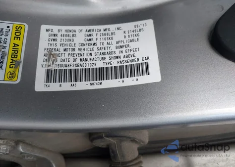 2011 Acura Tl 3.5 из США, поврежденный, VIN 19UUA8F2XBA001029